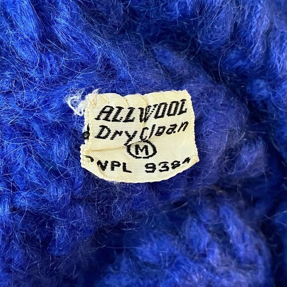 Vintage Hand Knit Cardigan Sweater By Damon Italy Mens M Mohair Wool Button Up - Picture 6 of 7